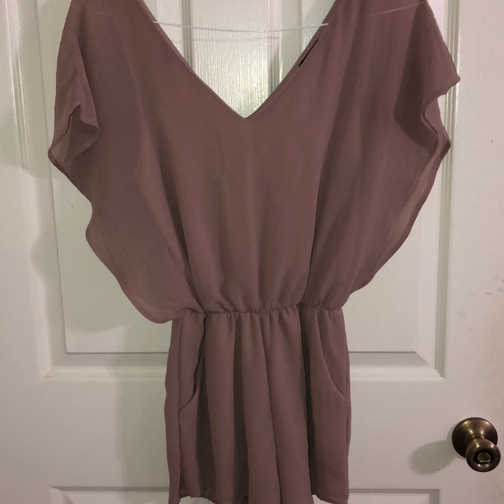 Tan Short Sleeve Romper